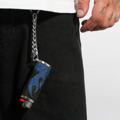 Diamond Flame Lighter Case BLUE
