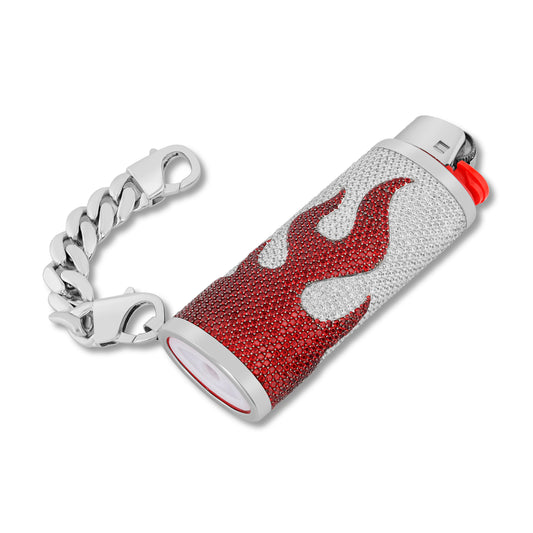 Diamond Flame Lighter Case RED