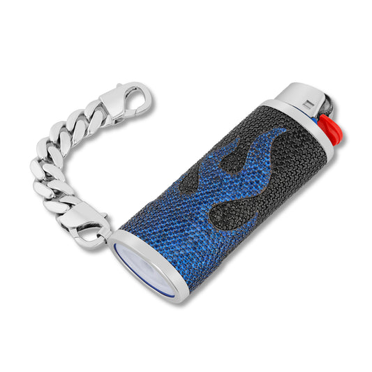 Diamond Flame Lighter Case BLUE